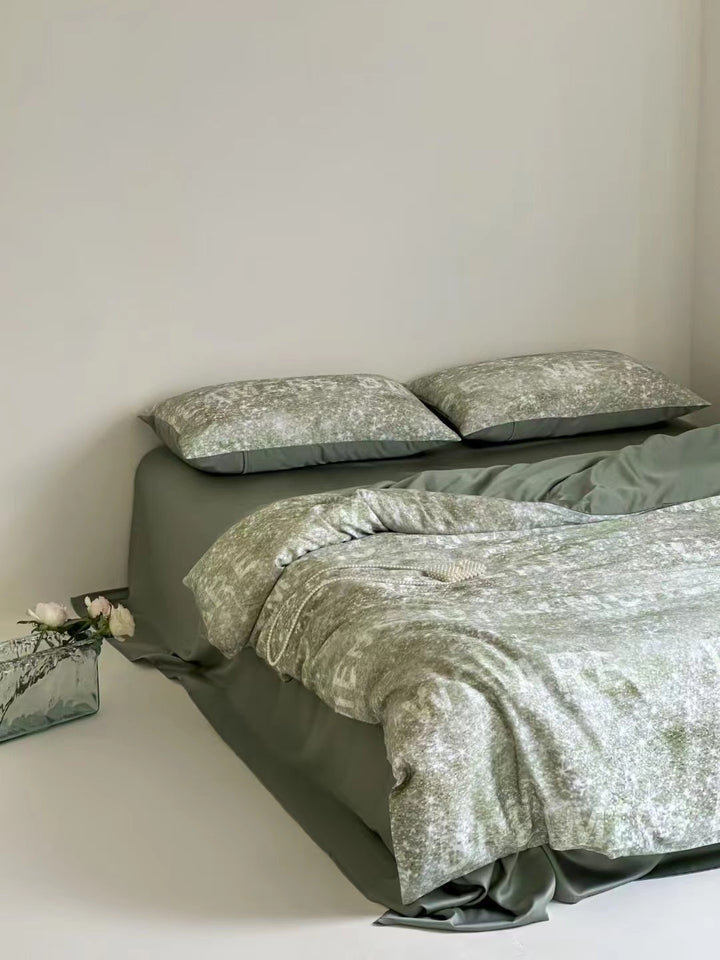 Bettwäsche-Set aus Satin mit sanftem Ombre-Farbverlauf und seidig-mattem Griff