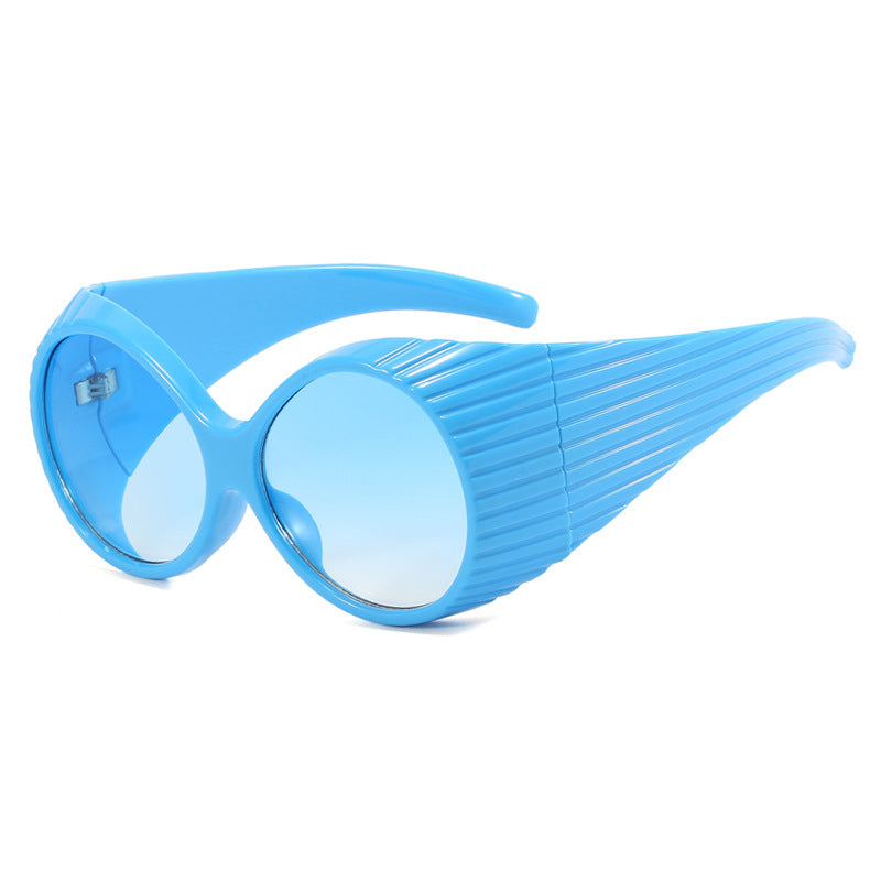 Damen extravagante Sonnenbrille mit geschwungenem Rahmen Karnz