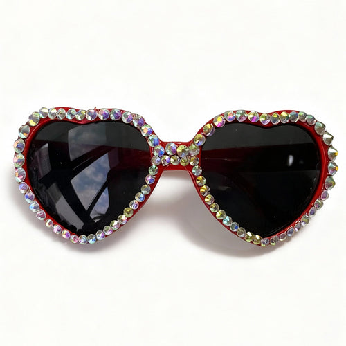 Herzförmige mit Strass verzierte Sonnenbrille Karnz