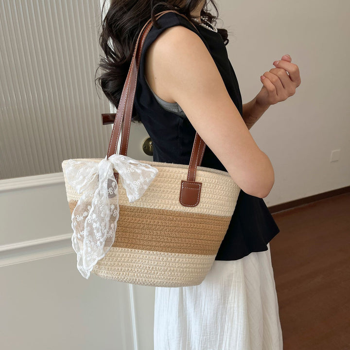 Elegante Sommerstroh Tasche