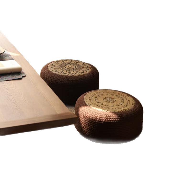 Dekorativer Sitzpuff mit Stilvollem Blumendesign Karnz