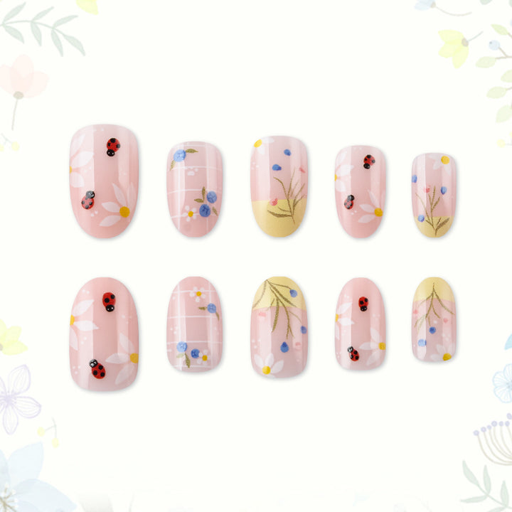 Künstlerische Floral Press-On Nägel Karnz
