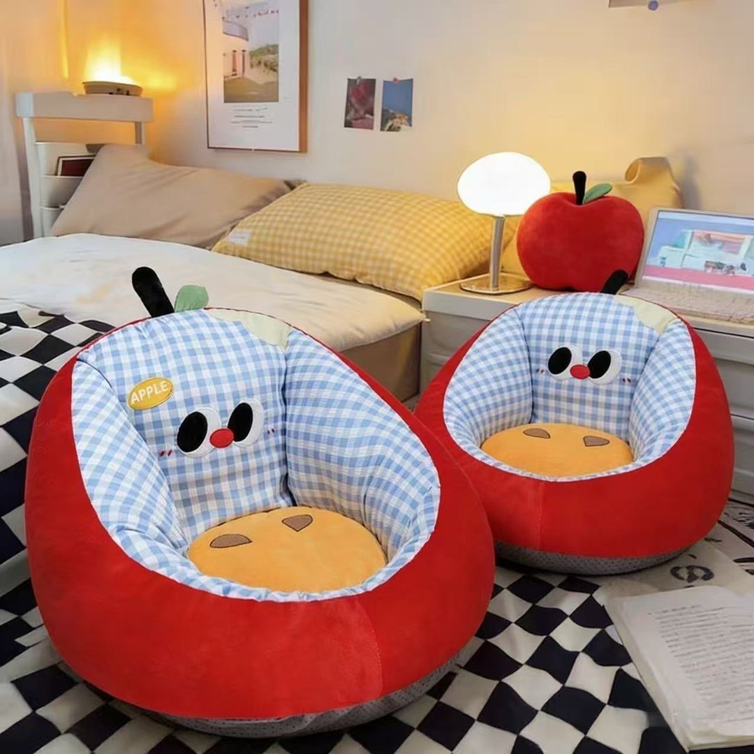 Kuschel-Babysitz-Einsatz mit ergonomischer Polsterung und Apfel-Motiv