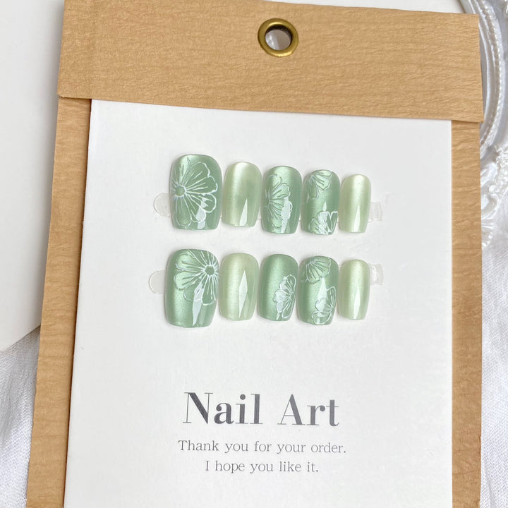 Floral Art Press-On Nail Set