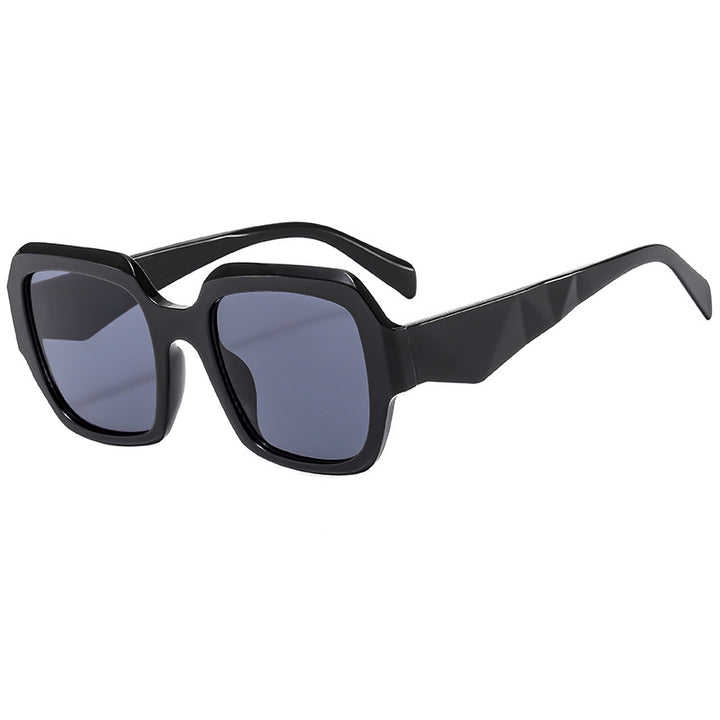 Damen Modische quadratische Sonnenbrille mit polygonalem Rahmen Karnz