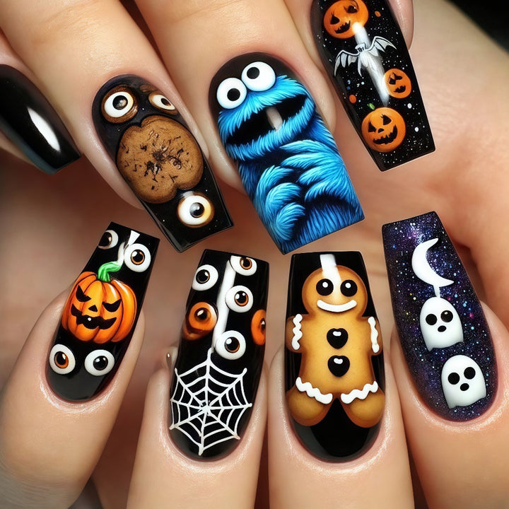 Kreative Kunstnägel im Halloween-Stil Karnz