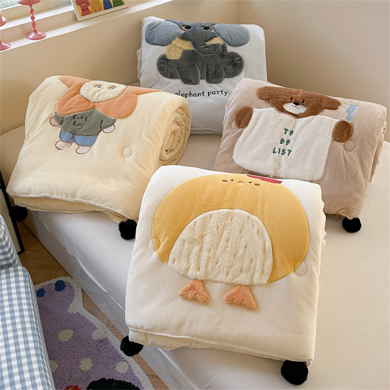 Plüsch Applikation Teddy Mikrofaser Bettbezug Set
