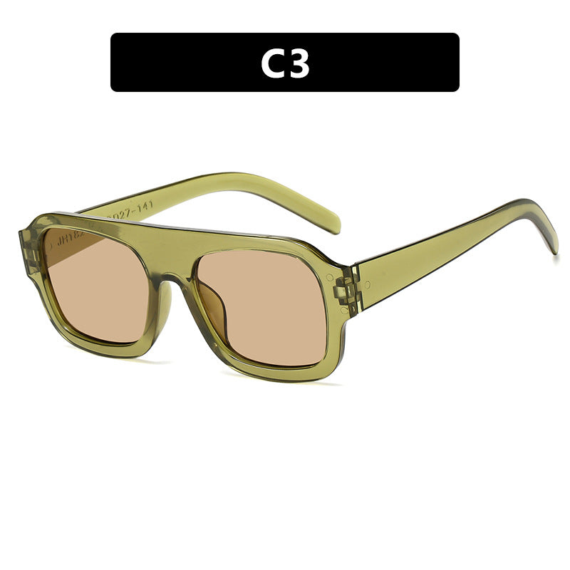 Damen modische quadratische Sonnenbrille mit auffälligem Tierdruckdesign Karnz