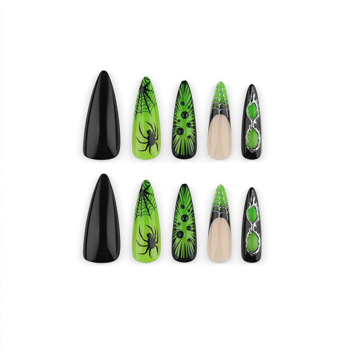Spooky Nagelkunst-Set mit Spinnen-Design Karnz