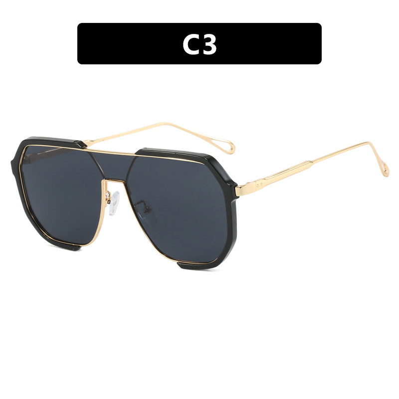 Damen extravagante Sonnenbrille im sechseckigen Design mit transparentem Rahmen Karnz