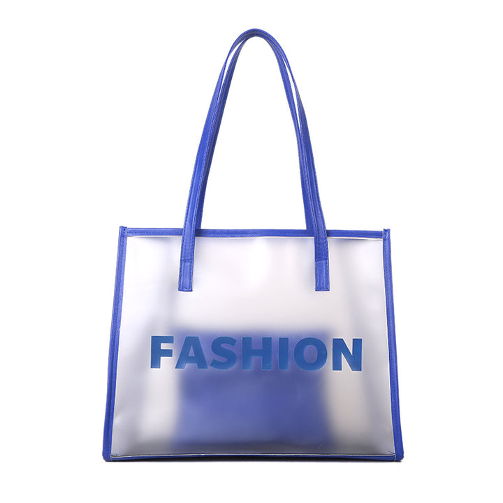 Moderne transparente Tragetasche mit Tasche