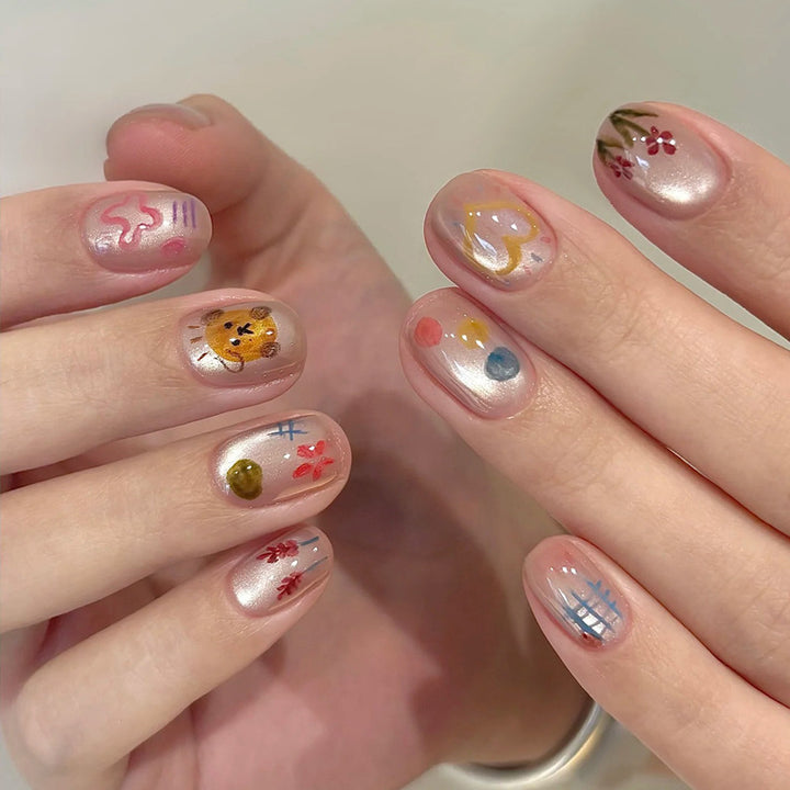 Künstlerische Nagelkunst Press-On Designs Karnz