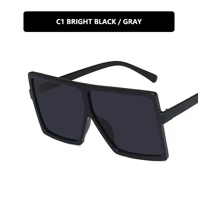 Damen moderne oversized Sonnenbrille mit transparentem Rahmen und stilvollen Gläsern Karnz