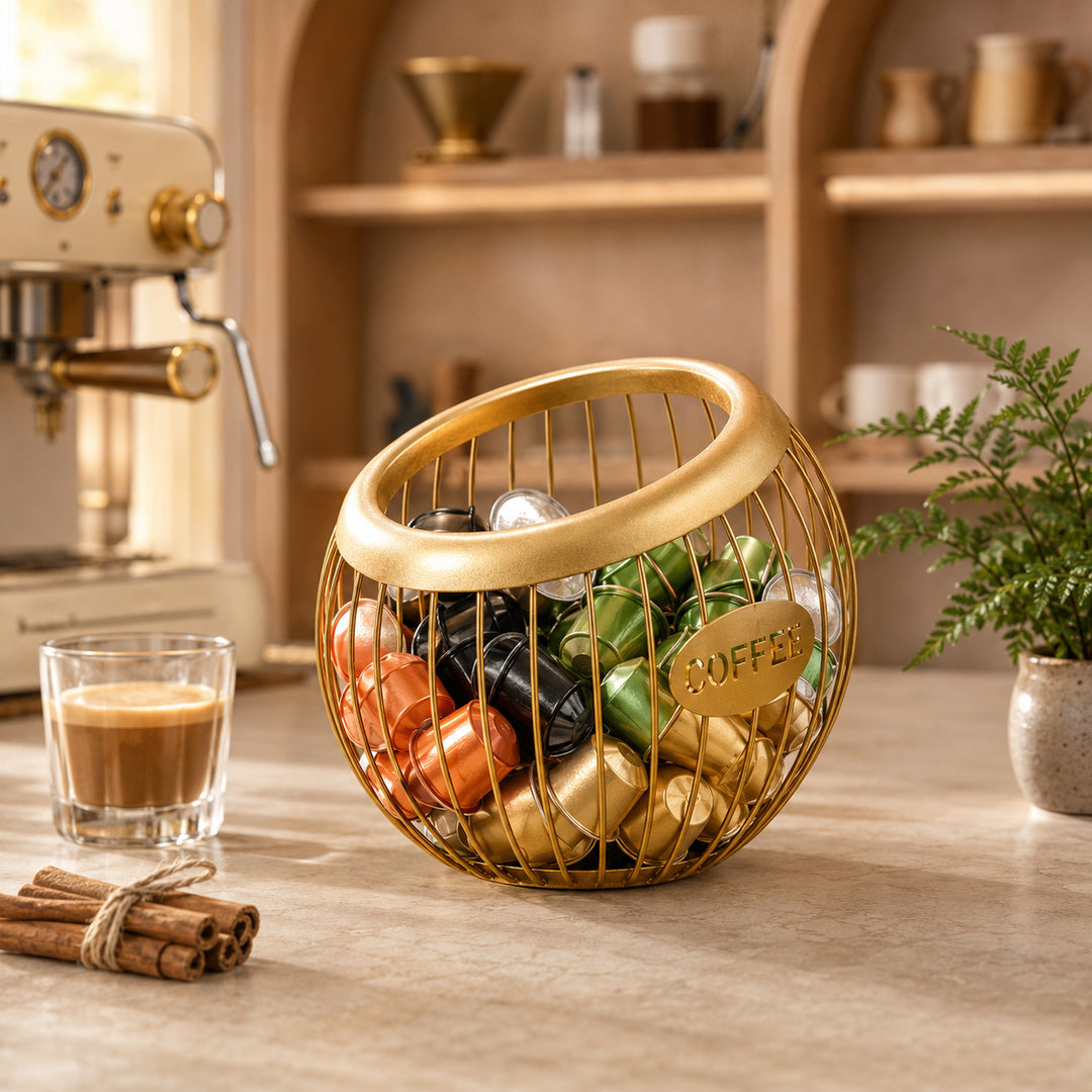 Stilvoller Drahtkaffee-Speicher