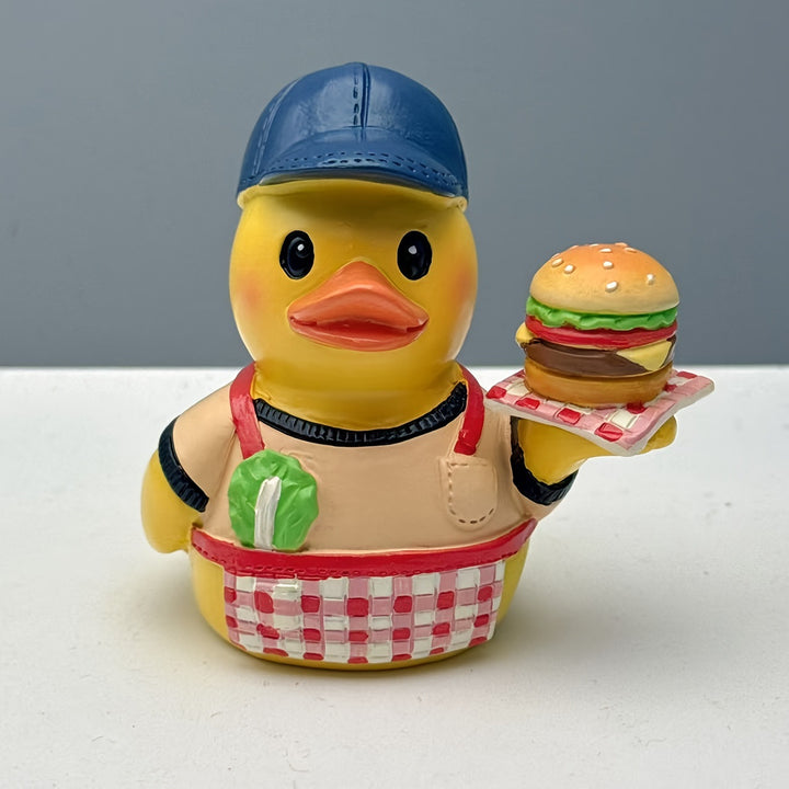 Lustige Gummiente als Grillmeister Karnz