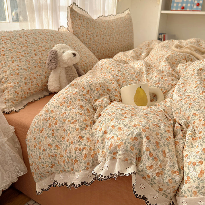 Vintage Floral Patchwork Bettwäsche Set