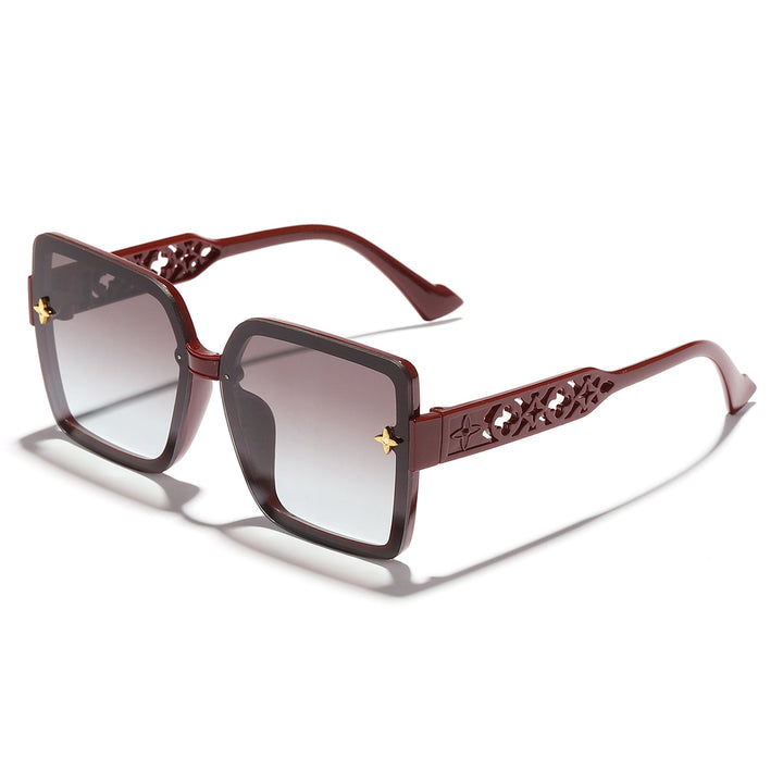 Damen modische Sonnenbrille mit filigranem Rahmen und graduierenden Gläsern Karnz