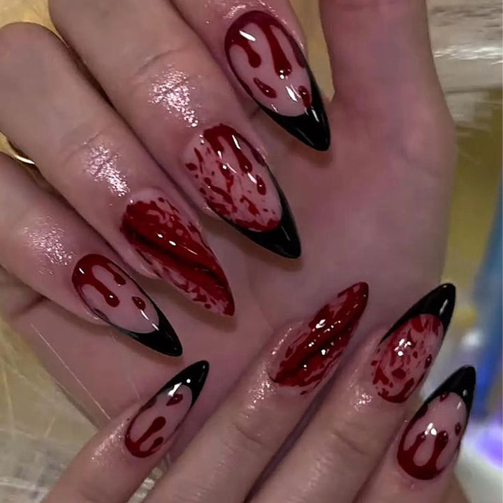 Gothic Horror Thema Stiletto Nagelkunst Erweiterungen Karnz