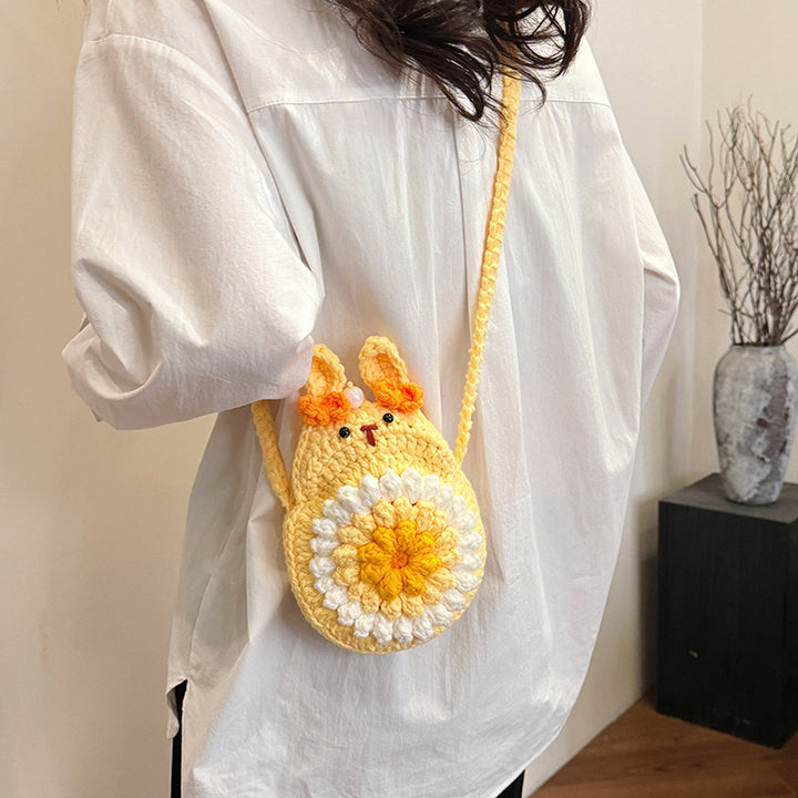 Niedlicher Hase-Themen Häkel Mini Rucksack