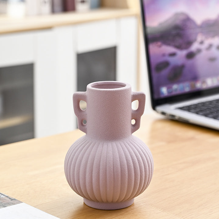 Texturierte dekorative Keramikblumenvase Karnz