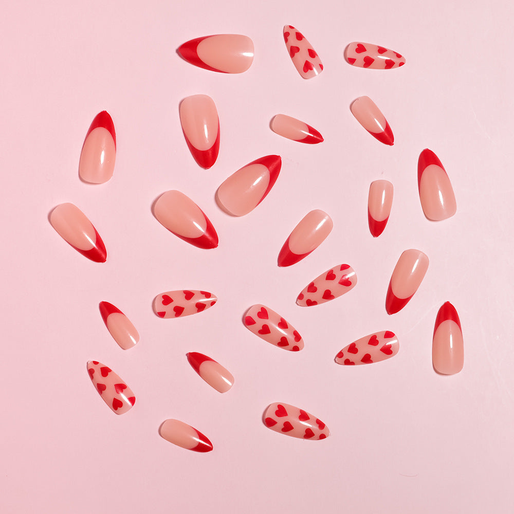 Künstlerisches Herz Designed Press-On Nail Set Karnz