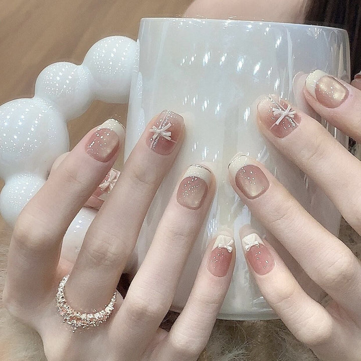 Elegante Glänzende Press-On Nagelset  1791774068