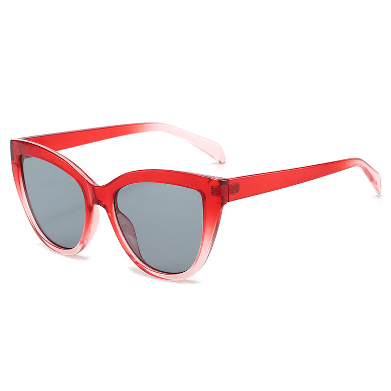Damen Cat-Eye Sonnenbrille mit transparentem Rahmen und UV-Schutz Karnz