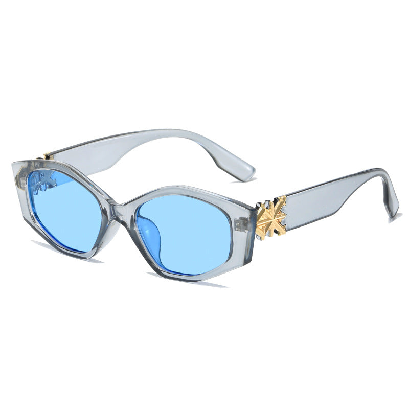 Damen geometrische Sonnenbrille mit luxuriösem Detail Karnz