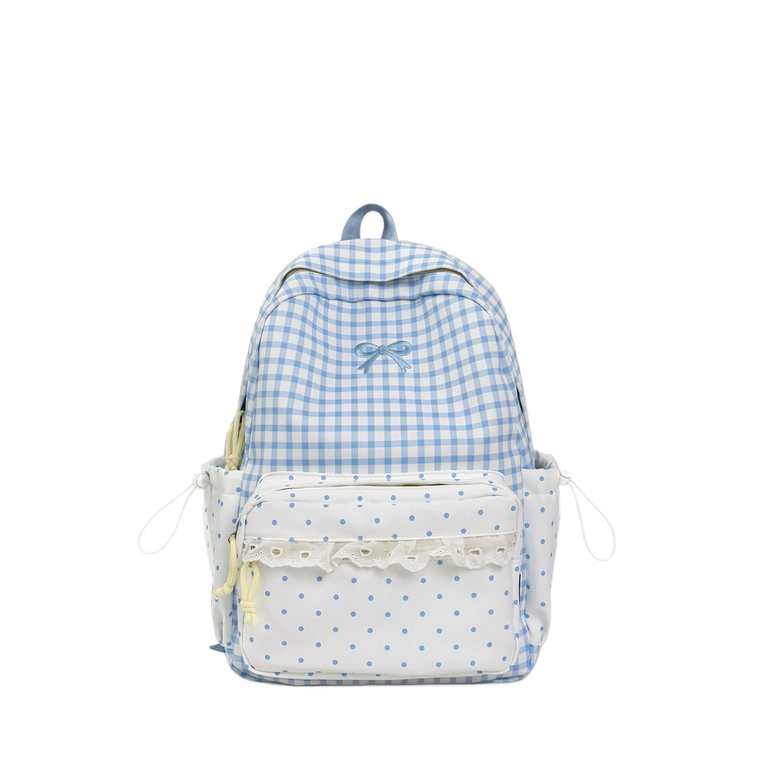 Verspielter Gingham- und Pünktchen-Rucksack Karnz