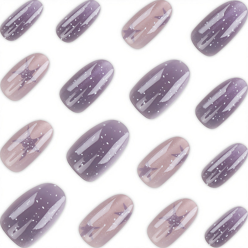 Künstlerisches Ombre Glitzer Press-On Nagelset Karnz