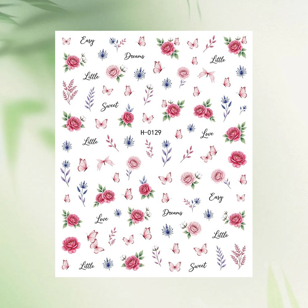 Floral Nagelkunst Aufkleber Blatt