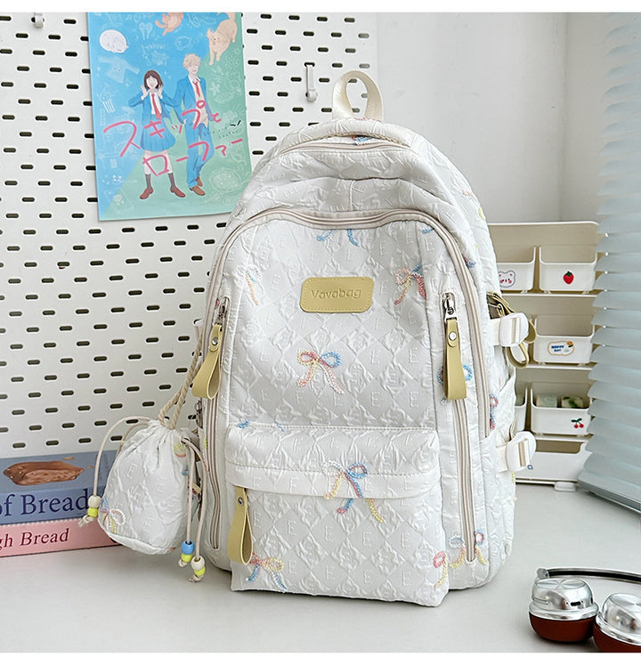 Stylischer gesteppter Rucksack mit mehreren Taschen