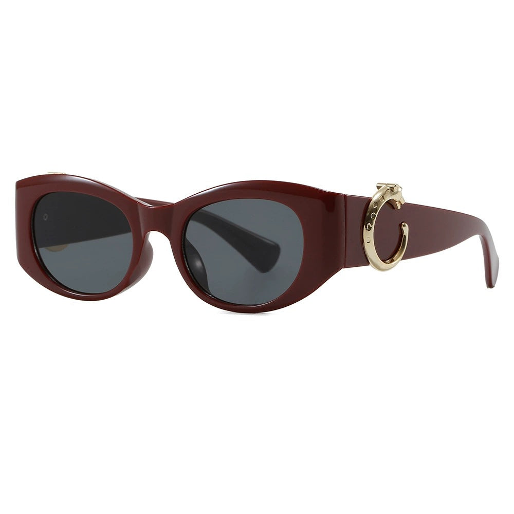 Damen elegante Cat-Eye Sonnenbrille mit goldenen Details Karnz