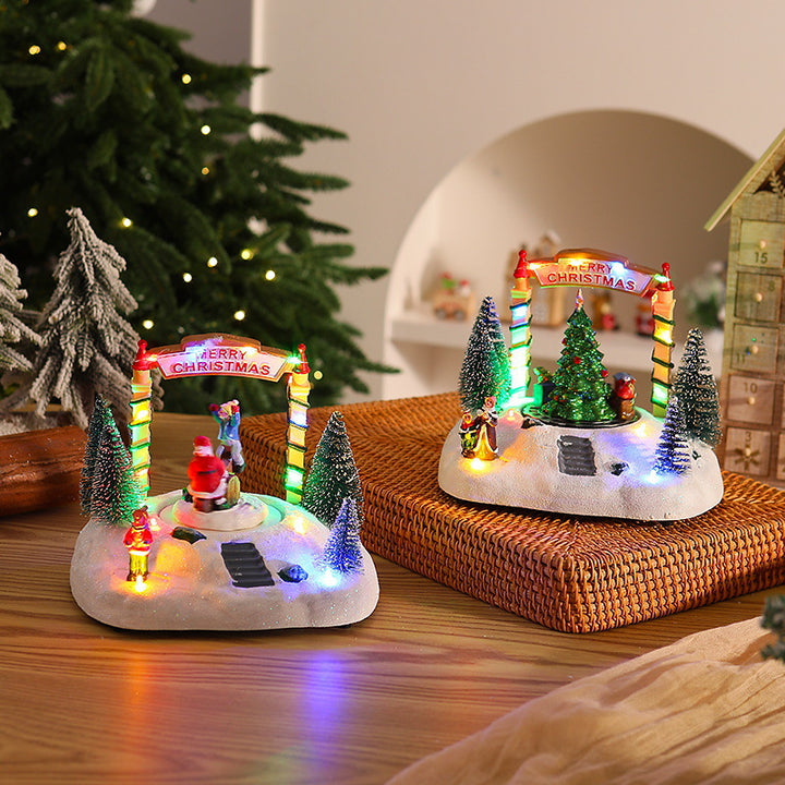 Festliche Weihnachtsdekoration mit Lichtern Karnz