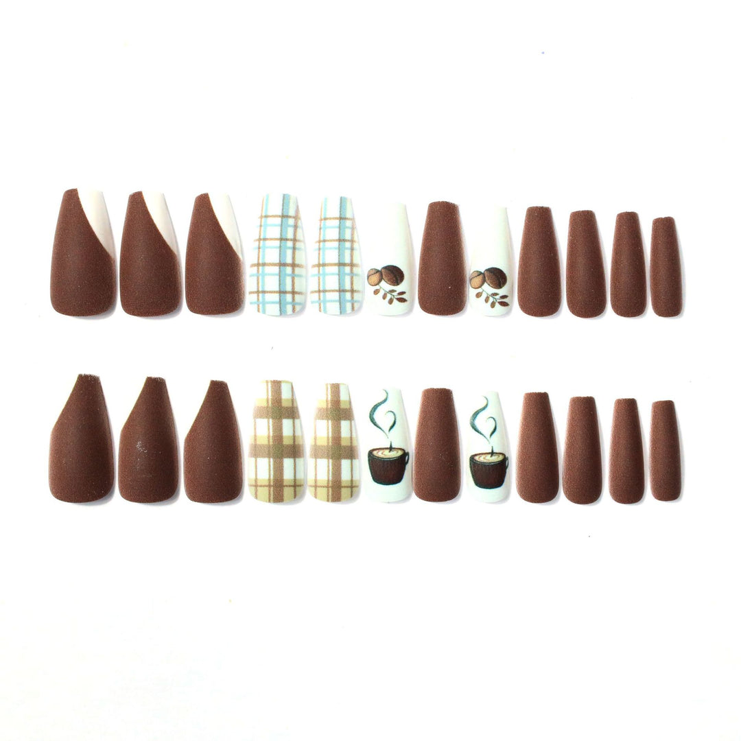 Kreatives Kaffee-Themen Nagelkunstset Karnz