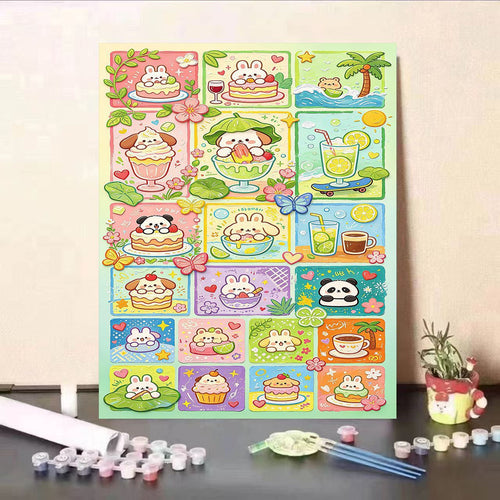 Buntes tierisches DIY Malen nach Zahlen Set Karnz