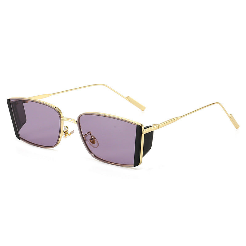 Damen elegante quadratische Sonnenbrille mit feinem Metallrahmen Karnz