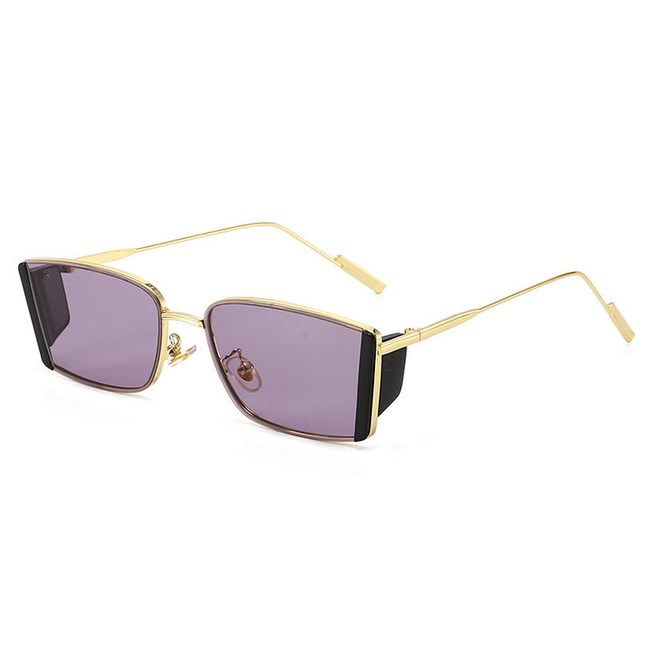 Damen elegante quadratische Sonnenbrille mit feinem Metallrahmen Karnz