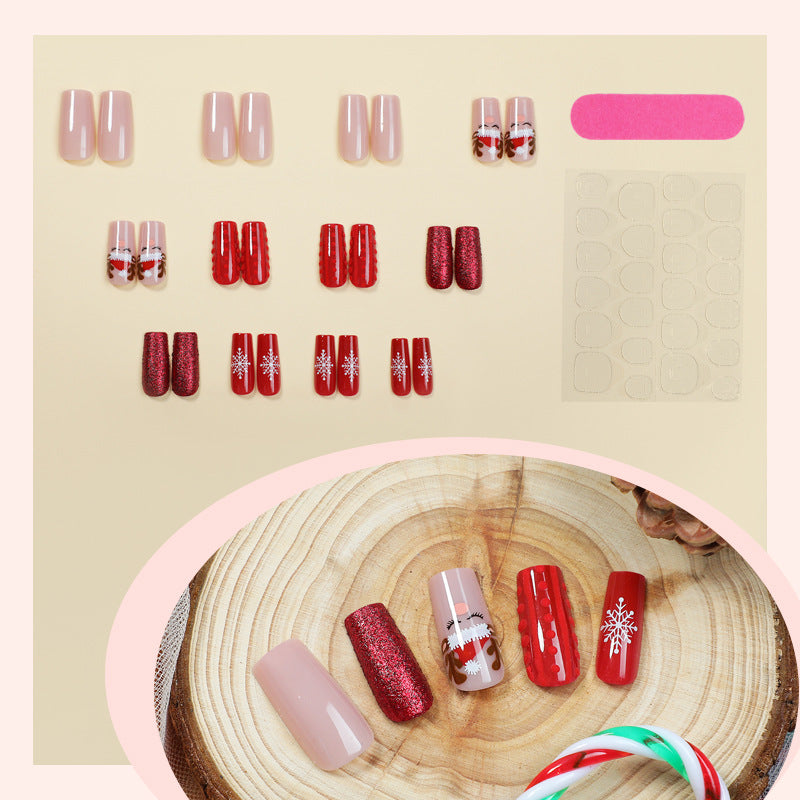 Festliches, urlaubsbezogenes Press-On-Nagelkunstset Karnz