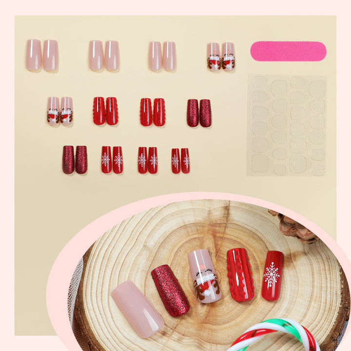 Festliches, urlaubsbezogenes Press-On-Nagelkunstset Karnz
