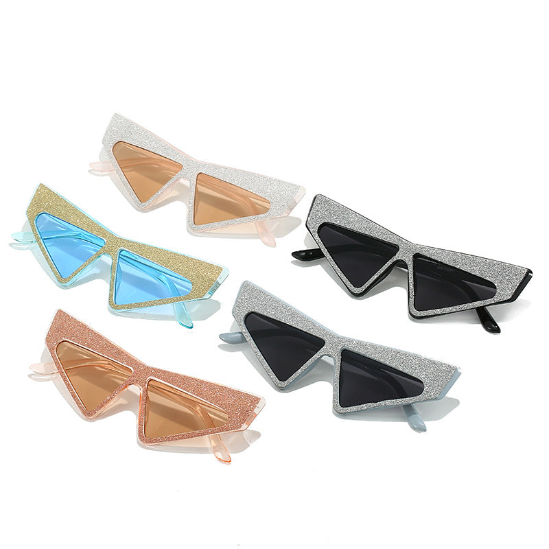 Damen futuristische Sonnenbrille mit glitzerndem Rahmen Karnz