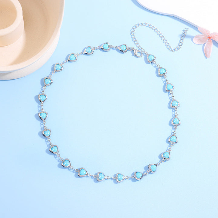 Herzförmige Edelstein Choker Halskette Karnz