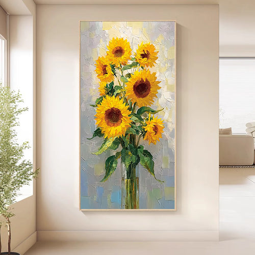 Florale Sonnenblumen-Leinwandkunst