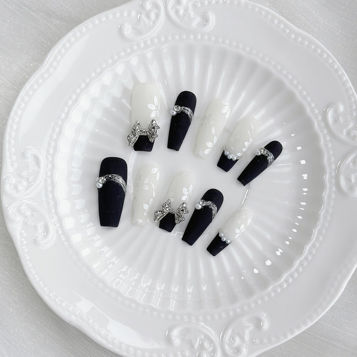 Designer Floral Press-On Nail Set