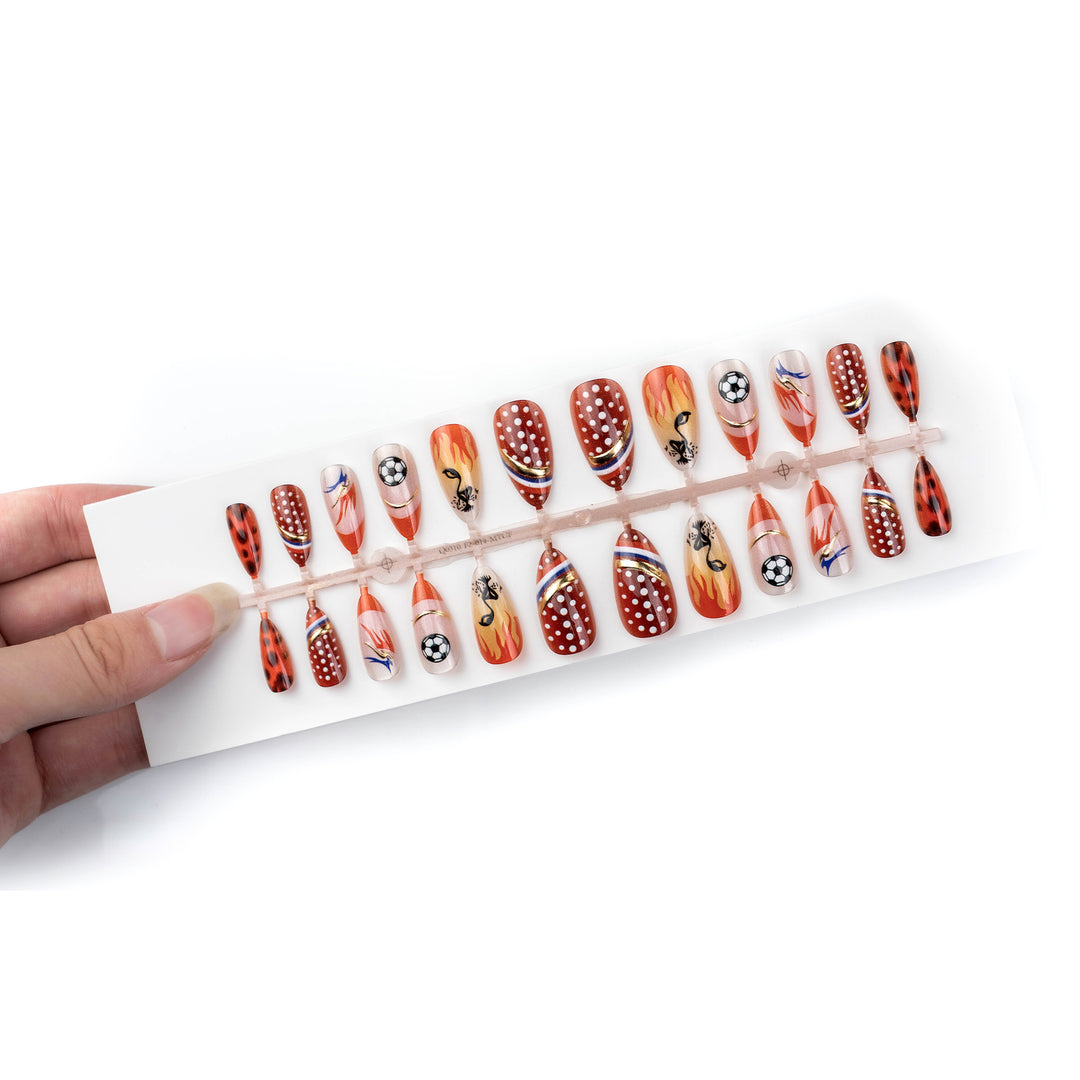 Fußball-Themen Press-On Nagelkunst Set