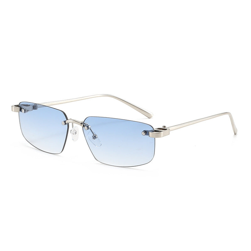 Damen modische rechteckige Sonnenbrille mit minimalistischem Rahmen Karnz