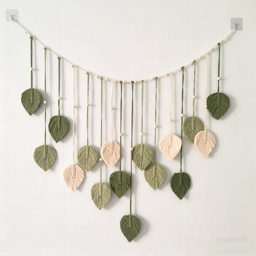 Makramee Blatt Wandbehang