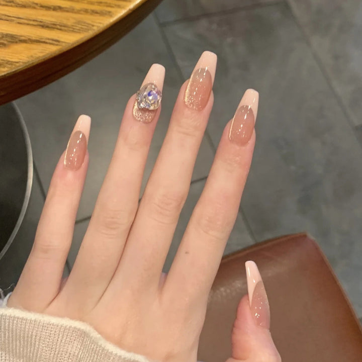 Glamouröse Acryl Press-On Nagel Set mit dekorativen Designs Karnz