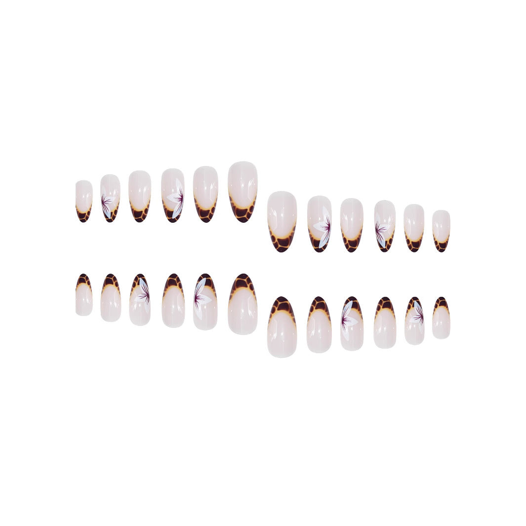 Exquisite Floral Design Stiletto Nails Karnz