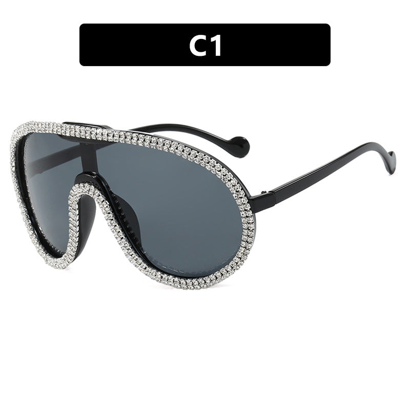 Damen extravagante Sonnenbrille mit funkelndem Rahmen Karnz